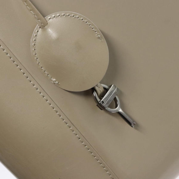 Christian Dior Maris Pearl Bag Patent leather 2way Beige MA-0949 Auth ep7794