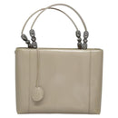 Christian Dior Maris Pearl Bag Patent leather 2way Beige MA-0949 Auth ep7794-13