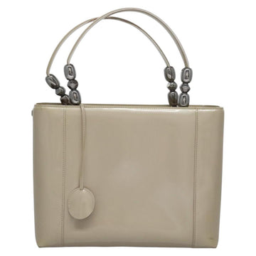 Christian Dior Maris Pearl Bag Patent leather 2way Beige MA-0949 Auth ep7794 - 0
