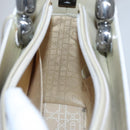 Christian Dior Maris Pearl Bag Patent leather 2way Beige MA-0949 Auth ep7794-21