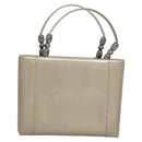 Christian Dior Maris Pearl Bag Patent leather 2way Beige MA-0949 Auth ep7794-2