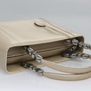 Christian Dior Maris Pearl Bag Patent leather 2way Beige MA-0949 Auth ep7794-6