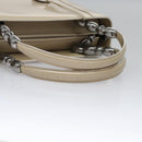 Christian Dior Maris Pearl Bag Patent leather 2way Beige MA-0949 Auth ep7794-7