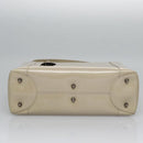 Christian Dior Maris Pearl Bag Patent leather 2way Beige MA-0949 Auth ep7794-5