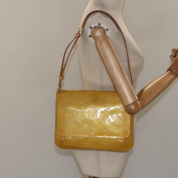 LOUIS VUITTON Monogram Vernis Thompson Street Bag Beige M91301 LV Auth ep7815