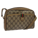 GUCCI GG Supreme Web Sherry Line Shoulder Bag PVC Beige 116 02 089 Auth ep7820-1
