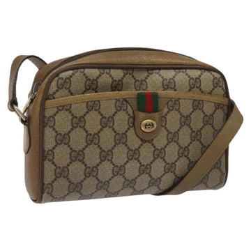 GUCCI GG Supreme Web Sherry Line Shoulder Bag PVC Beige 116 02 089 Auth ep7820