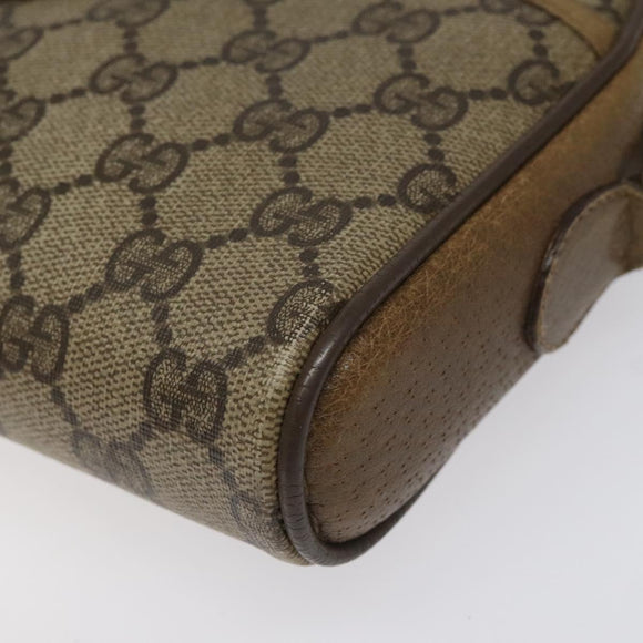 GUCCI GG Supreme Web Sherry Line Shoulder Bag PVC Beige 116 02 089 Auth ep7820