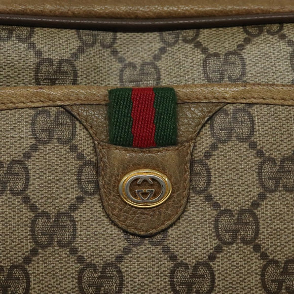 GUCCI GG Supreme Web Sherry Line Shoulder Bag PVC Beige 116 02 089 Auth ep7820