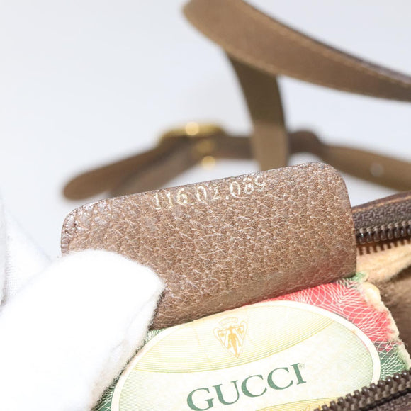 GUCCI GG Supreme Web Sherry Line Shoulder Bag PVC Beige 116 02 089 Auth ep7820