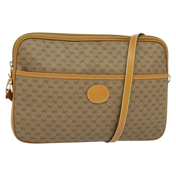 GUCCI Micro GG Supreme Shoulder Bag PVC Beige Gold 004 89 0262 Auth ep7836