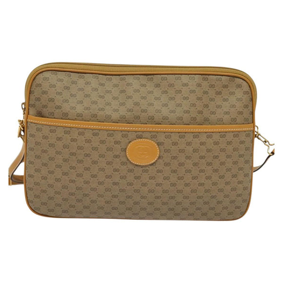 GUCCI Micro GG Supreme Shoulder Bag PVC Beige Gold 004 89 0262 Auth ep7836