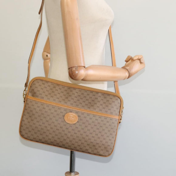 GUCCI Micro GG Supreme Shoulder Bag PVC Beige Gold 004 89 0262 Auth ep7836