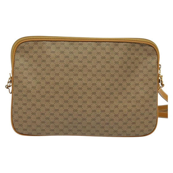 GUCCI Micro GG Supreme Shoulder Bag PVC Beige Gold 004 89 0262 Auth ep7836