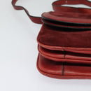 GUCCI Shoulder Bag Suede Vintage Red Gold Auth ep7843-10