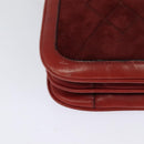 GUCCI Shoulder Bag Suede Vintage Red Gold Auth ep7843-12