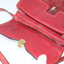 GUCCI Shoulder Bag Suede Vintage Red Gold Auth ep7843-15