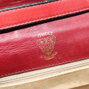 GUCCI Shoulder Bag Suede Vintage Red Gold Auth ep7843-16