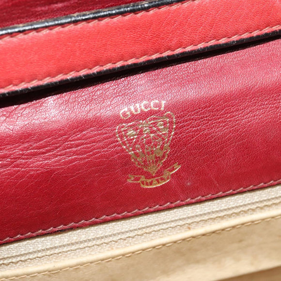 GUCCI Shoulder Bag Suede Vintage Red Gold Auth ep7843