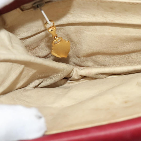 GUCCI Shoulder Bag Suede Vintage Red Gold Auth ep7843