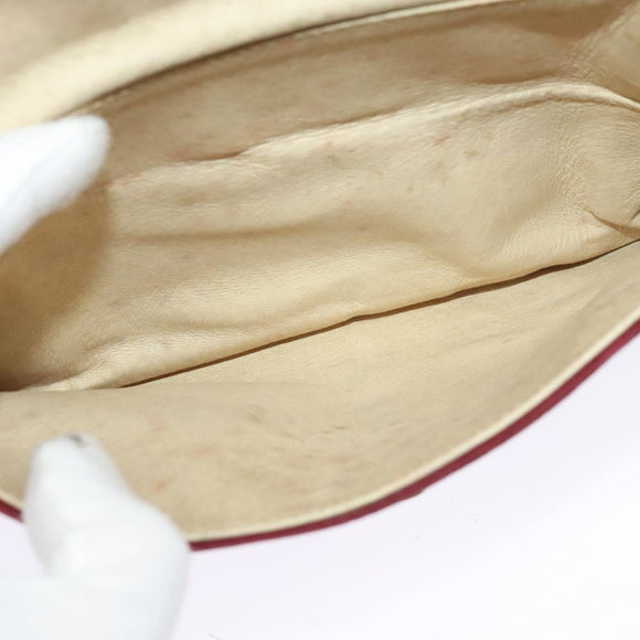 GUCCI Shoulder Bag Suede Vintage Red Gold Auth ep7843