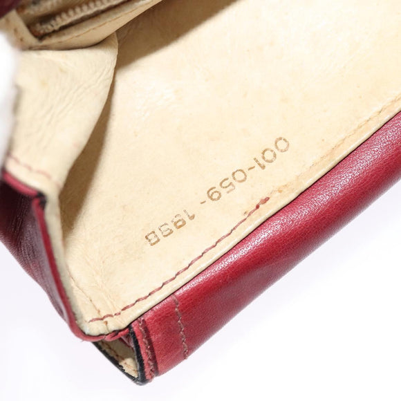 GUCCI Shoulder Bag Suede Vintage Red Gold Auth ep7843