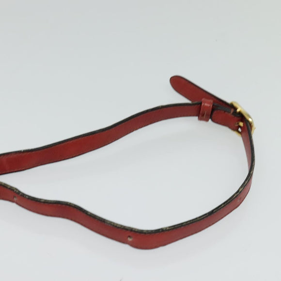 GUCCI Shoulder Bag Suede Vintage Red Gold Auth ep7843