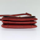 GUCCI Shoulder Bag Suede Vintage Red Gold Auth ep7843-9