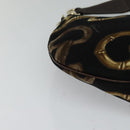 GUCCI Horsebit Shoulder Bag Canvas Black 153032 Auth ep7880-10
