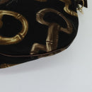 GUCCI Horsebit Shoulder Bag Canvas Black 153032 Auth ep7880-11