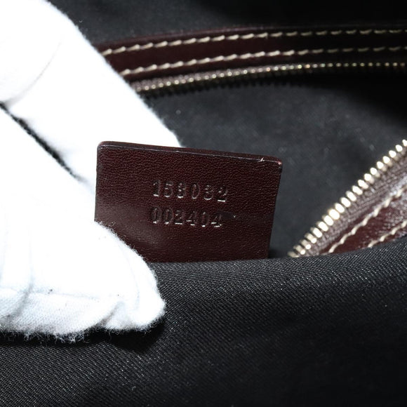 GUCCI Horsebit Shoulder Bag Canvas Black 153032 Auth ep7880