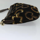 GUCCI Horsebit Shoulder Bag Canvas Black 153032 Auth ep7880-4