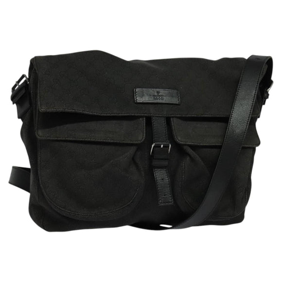 GUCCI GG Canvas Shoulder Bag Black 101651 Auth ep7882