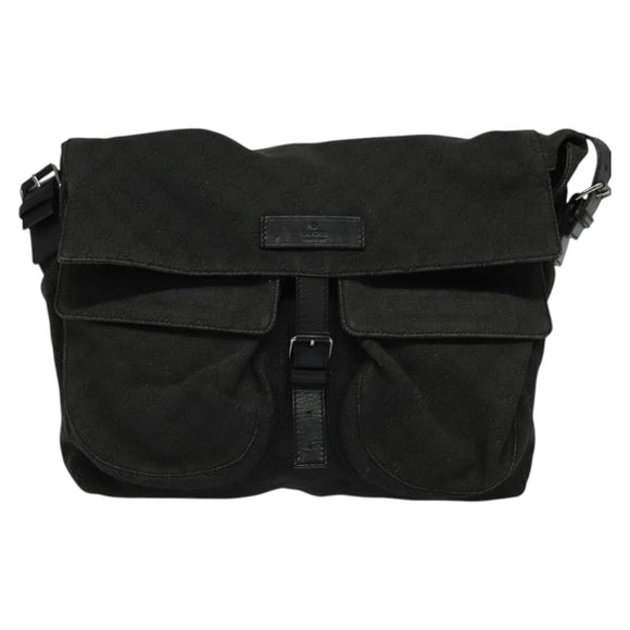 GUCCI GG Canvas Shoulder Bag Black 101651 Auth ep7882