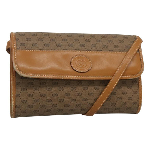 GUCCI Micro GG Supreme Shoulder Bag PVC Beige Gold 004 89 1041 Auth ep7893