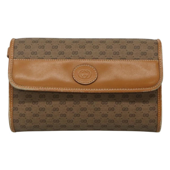 GUCCI Micro GG Supreme Shoulder Bag PVC Beige Gold 004 89 1041 Auth ep7893