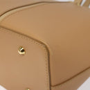 BURBERRY Hand Bag Leather Beige Gold Auth ep7923-12