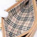 BURBERRY Hand Bag Leather Beige Gold Auth ep7923-21
