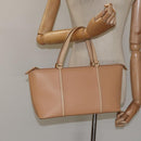 BURBERRY Hand Bag Leather Beige Gold Auth ep7923-22