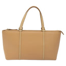 BURBERRY Hand Bag Leather Beige Gold Auth ep7923-2