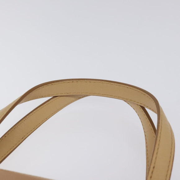 BURBERRY Hand Bag Leather Beige Gold Auth ep7923