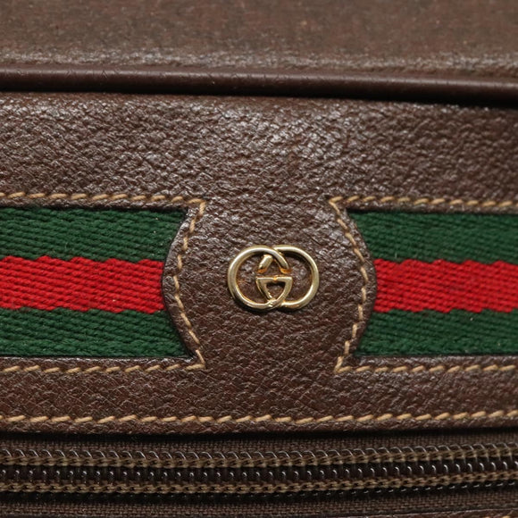 GUCCI GG Supreme Web Sherry Line Bag PVC Beige 4023 001 56 6472 Auth ep7946