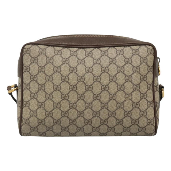 GUCCI GG Supreme Web Sherry Line Bag PVC Beige 4023 001 56 6472 Auth ep7946