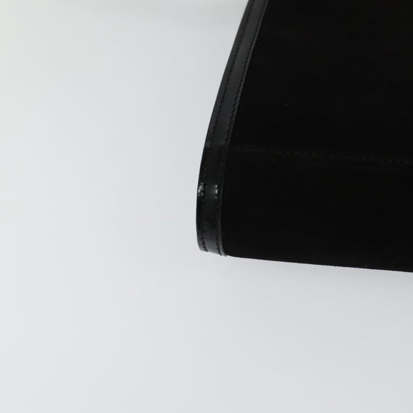 CELINE Shoulder Bag Suede Black Gold Auth ep7948