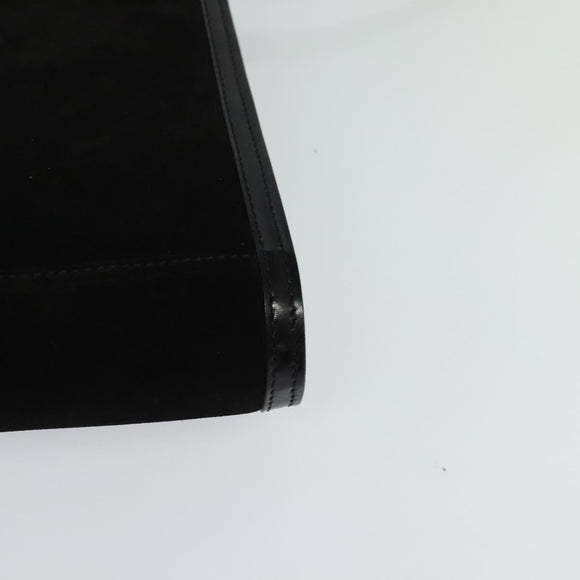 CELINE Shoulder Bag Suede Black Gold Auth ep7948