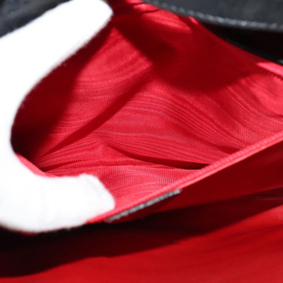 CELINE Shoulder Bag Suede Black Gold Auth ep7948