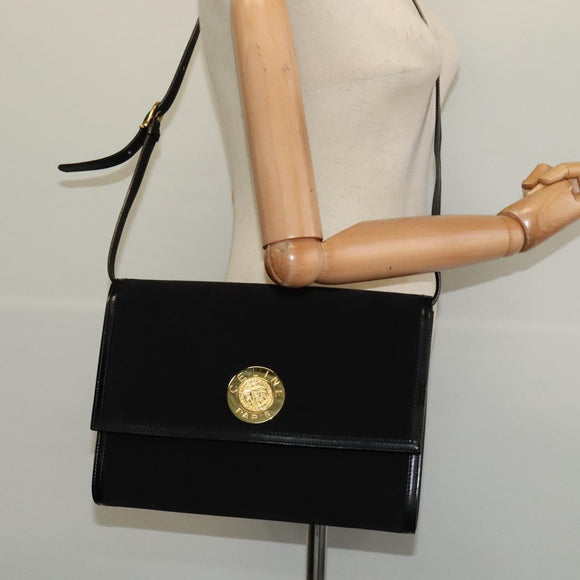 CELINE Shoulder Bag Suede Black Gold Auth ep7948