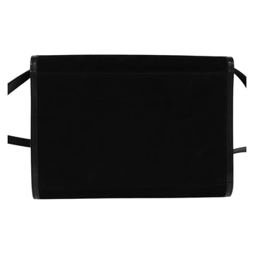 CELINE Shoulder Bag Suede Black Gold Auth ep7948 - 0