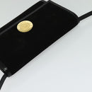 CELINE Shoulder Bag Suede Black Gold Auth ep7948-6