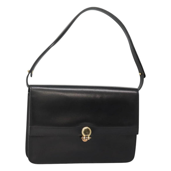 Christian Dior Shoulder Bag Leather Black Auth ep7962